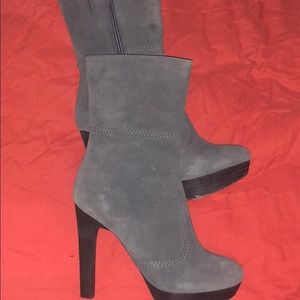 Grey platform boots